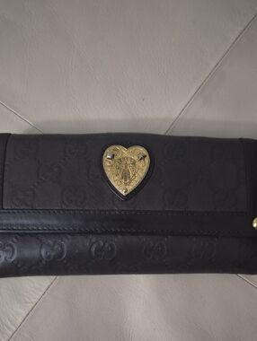 Gucci Brown Heart-Emblem Wallet